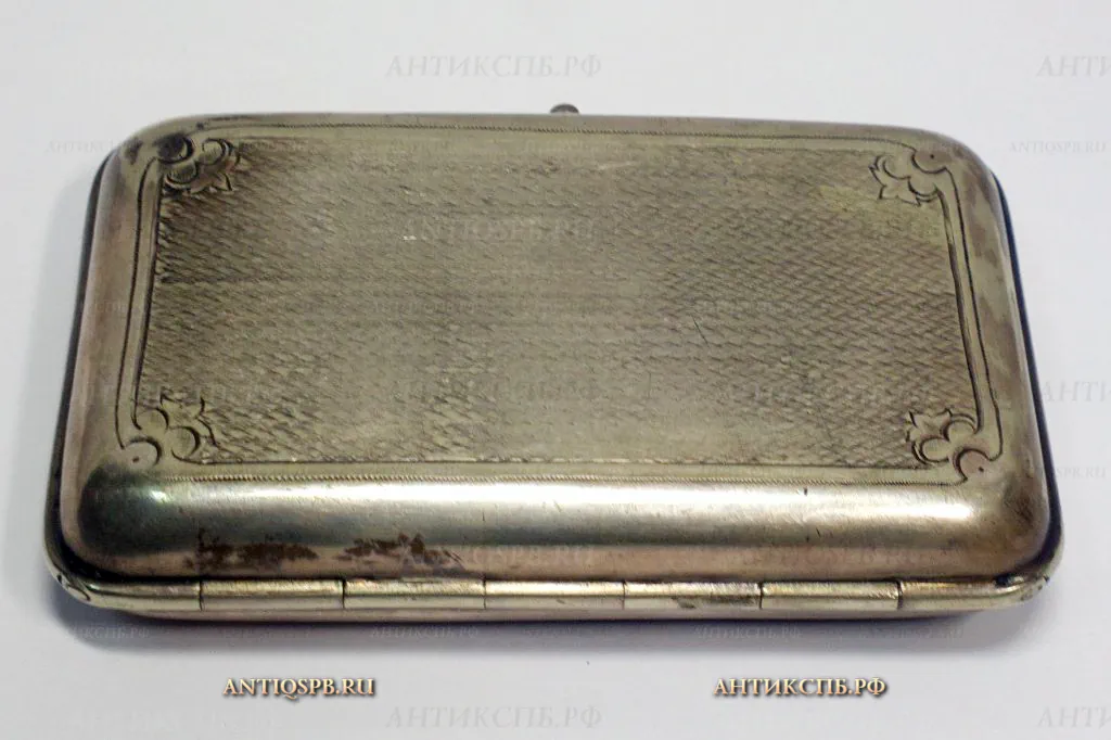 Портсигар антикварный. Серебрение. Качъ Александр. №19541